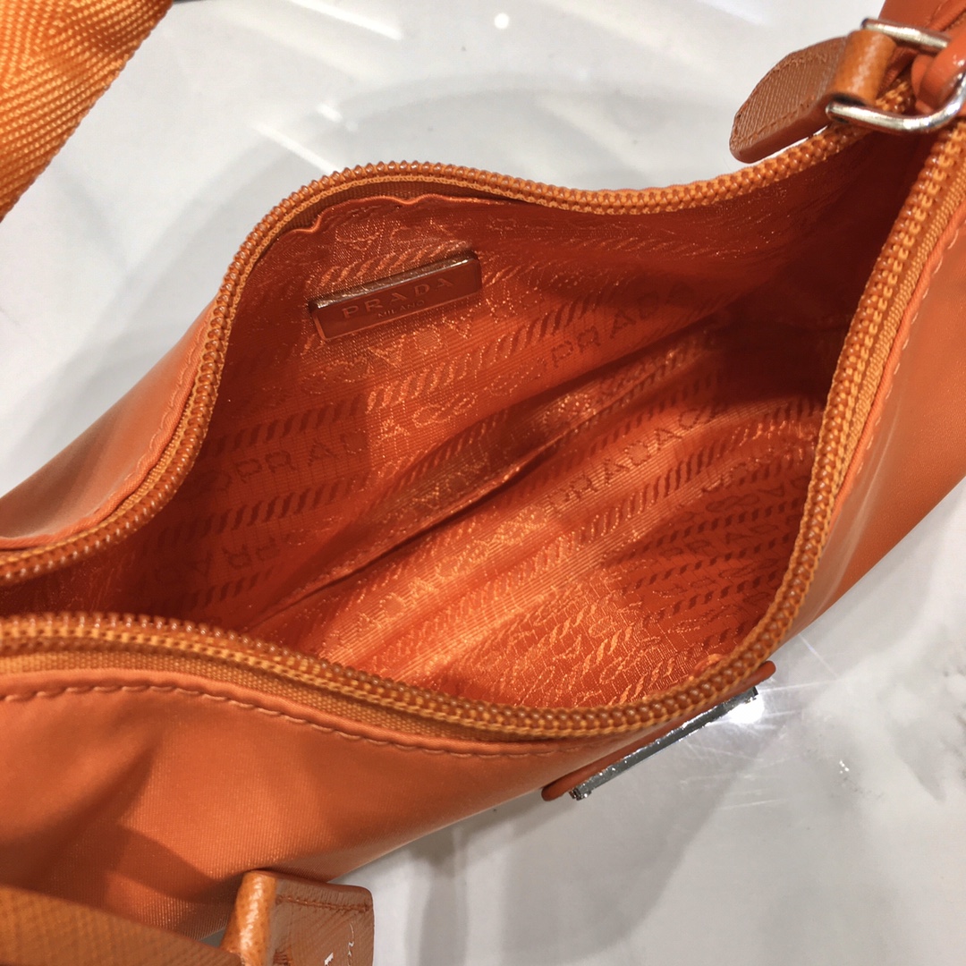 Prada Mini Re Nylon Re Edition 2000 Hobo Bag Handbag Orange 1NE515